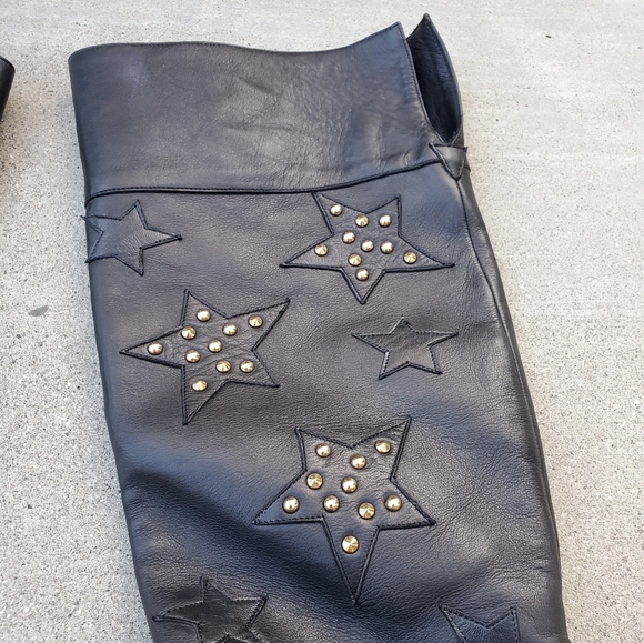 Aperlai Lanvin Star Studs Tall Boots Like New SZ 37 Unique Fun Designer Boots - Picture 3 of 8
